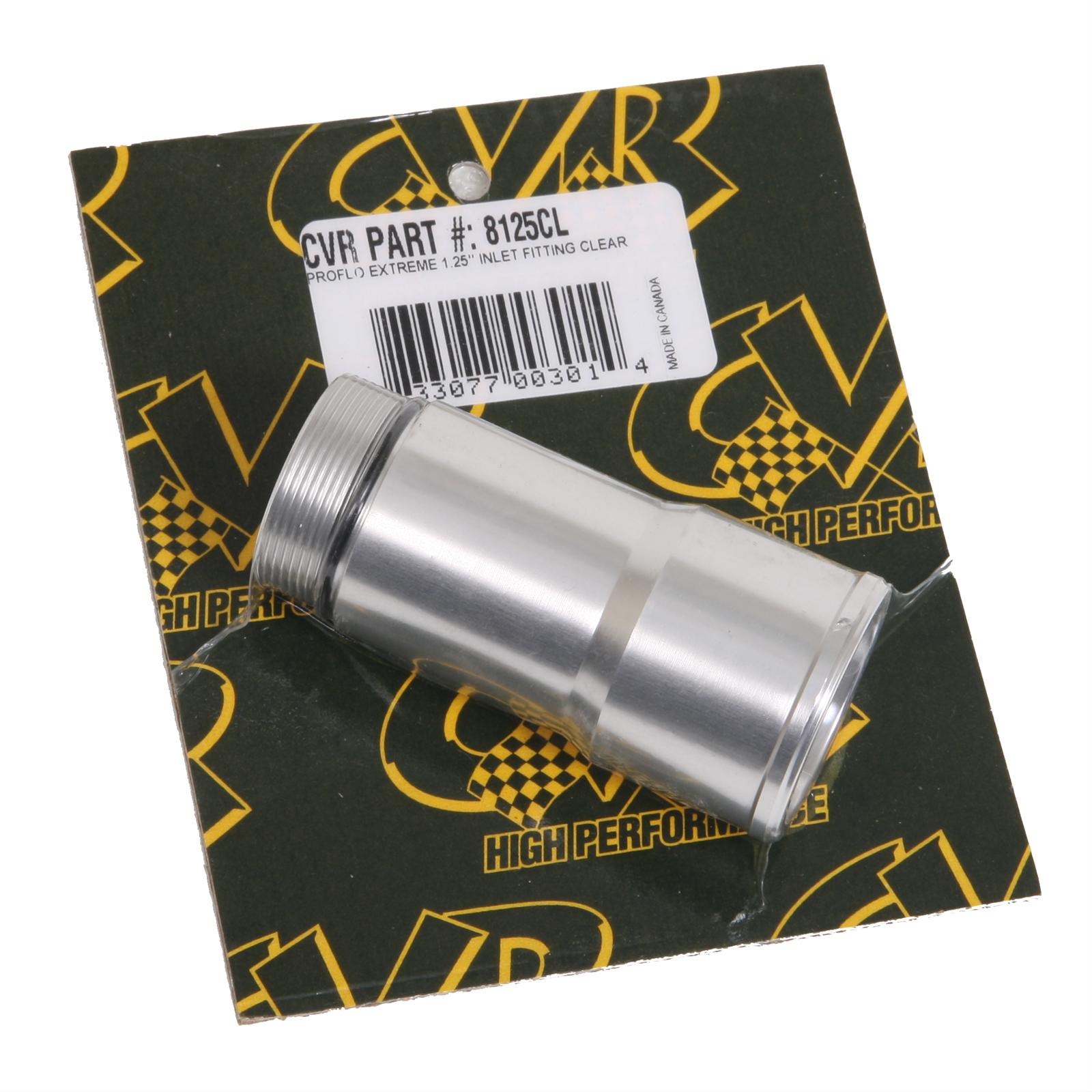 CVR Water Pump and Thermostat Fittings 8125CL Fitting, Adapter, Straight Cut to Hose Barb, Straight, Billet Aluminum, Clear Anodized, 1 3/16 in., 1 1/4 in. Hose Barb, Each thumbnail 2