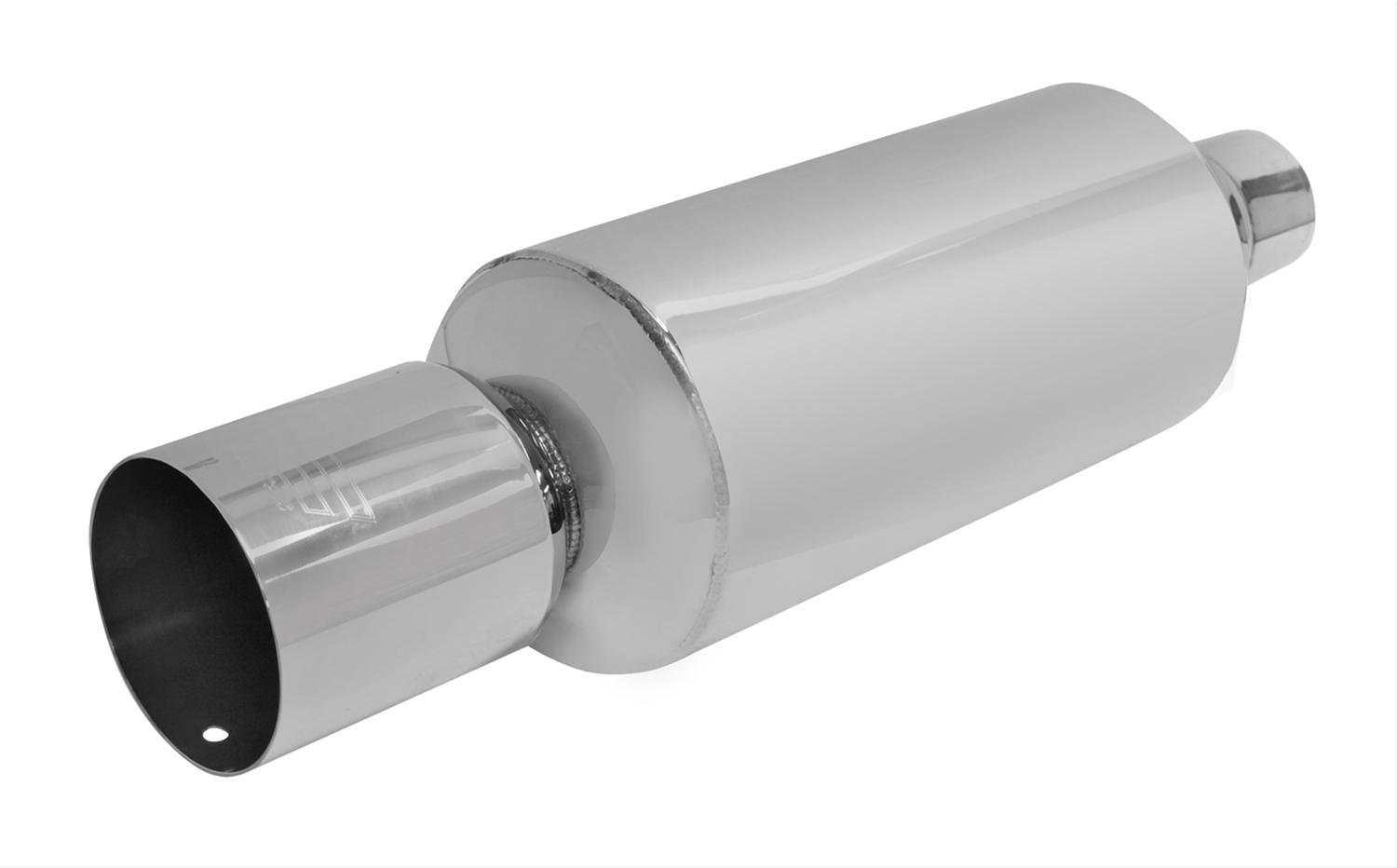 DC Sports DCM2500 2.5 Polished Stainless Steel Round Straight Cut Universal Exhaust Tip