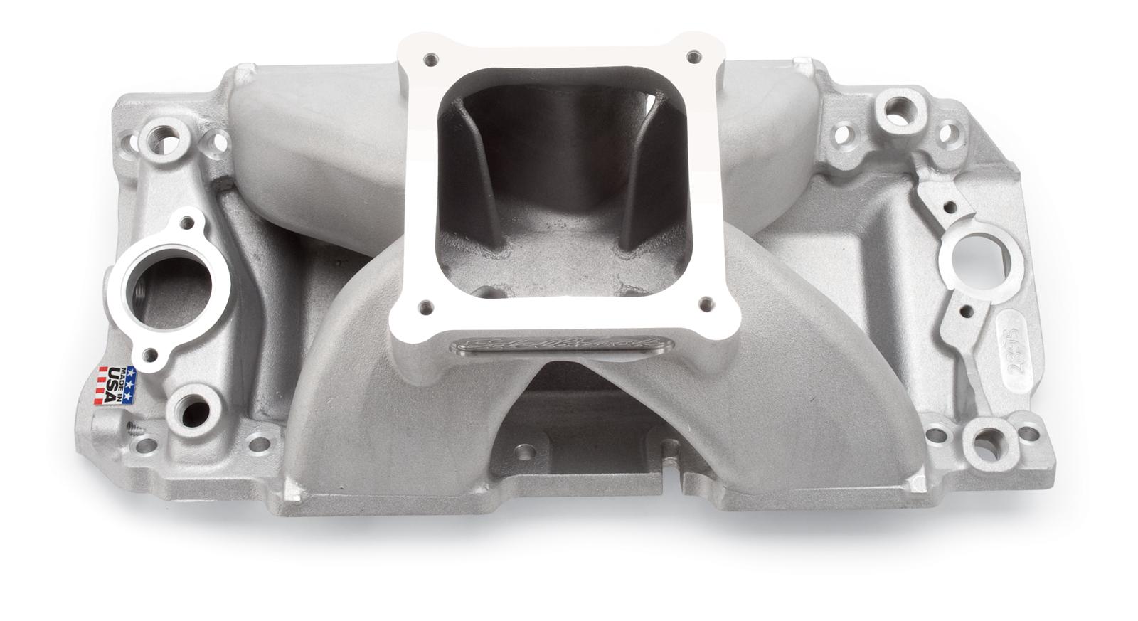 Edelbrock Manifold Chevy BB 9 8 Deck (Short) Super Victor 565 Thick Flange Rect Port Heads