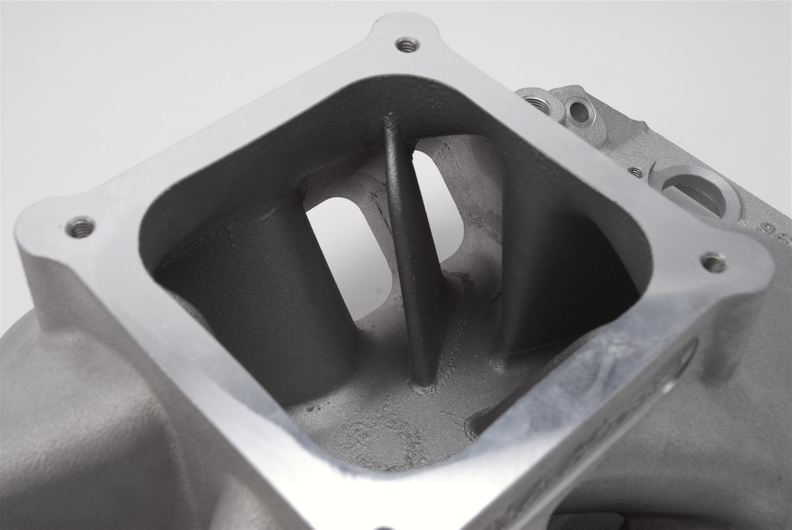 Edelbrock Manifold BBC Short Deck Super Victor 565 Conventional Rect Port Heads