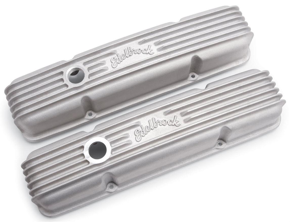 Edelbrock Valve Cover Classic Series Chevrolet 1959-1986 262-400 CI V8 w/ Oil Fill Hole Satin thumbnail 3
