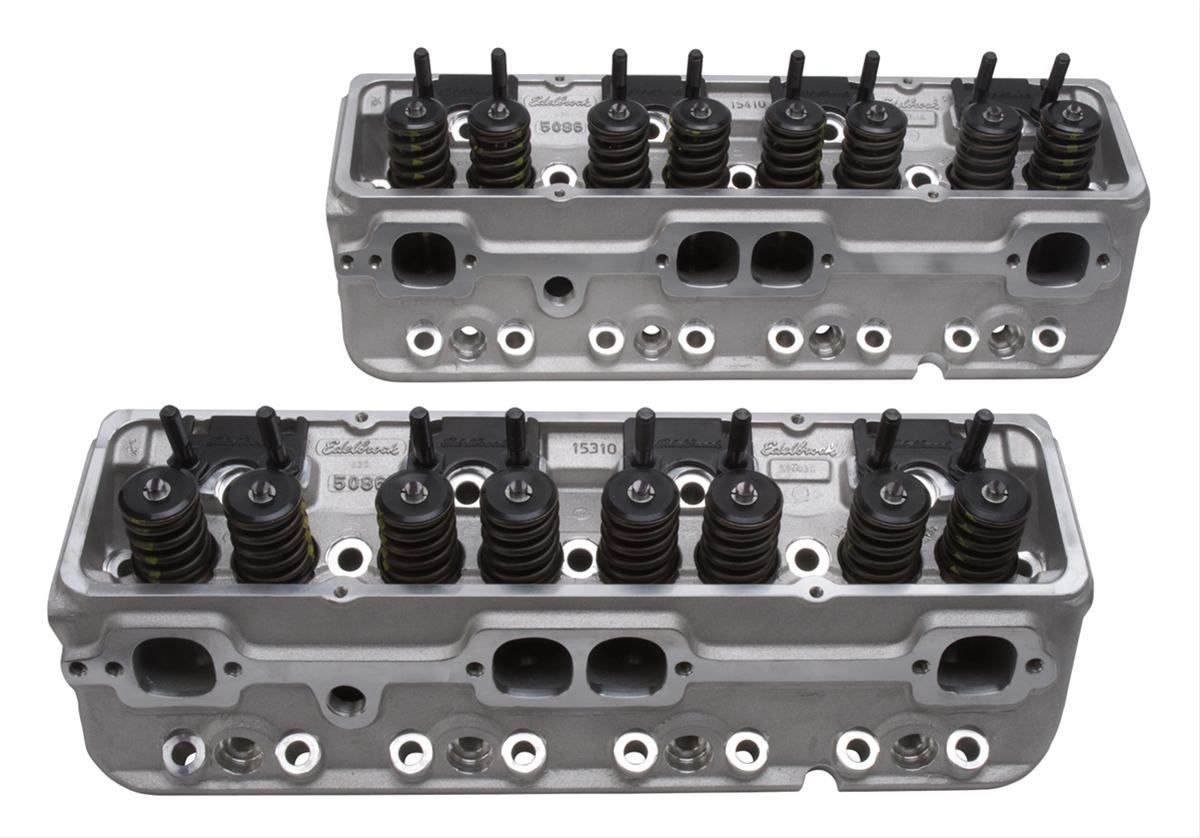 Edelbrock 1Pr Cyl Head E-210 SBC 64cc Perf RPM (Complete Pair) thumbnail 2