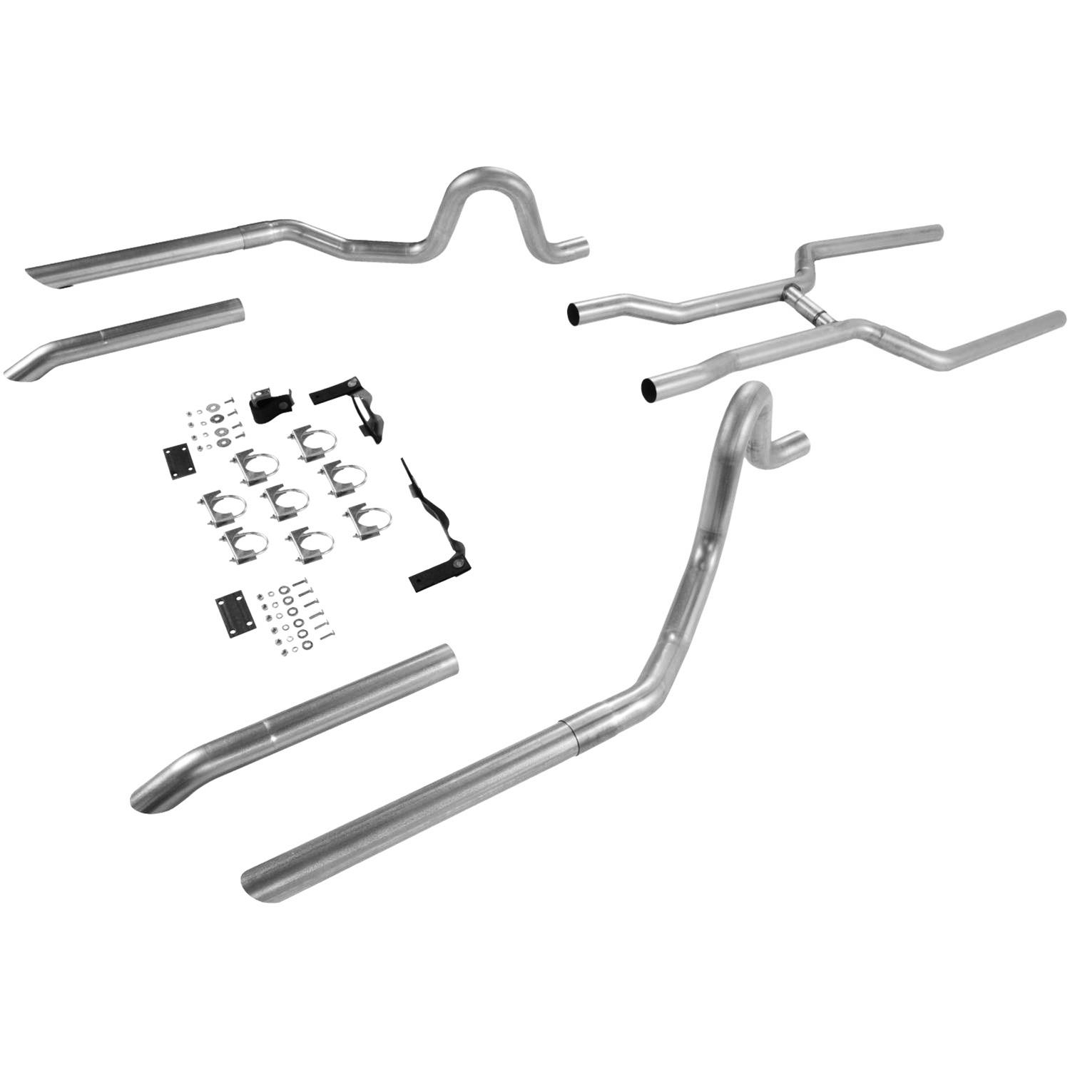 Flowmaster Pipe Kits 17107 Exhaust System, Header-Back, Steel, Aluminized, H-Pipe, Buick, Chevy, Oldsmobile, Pontiac, A-Body, Kit
