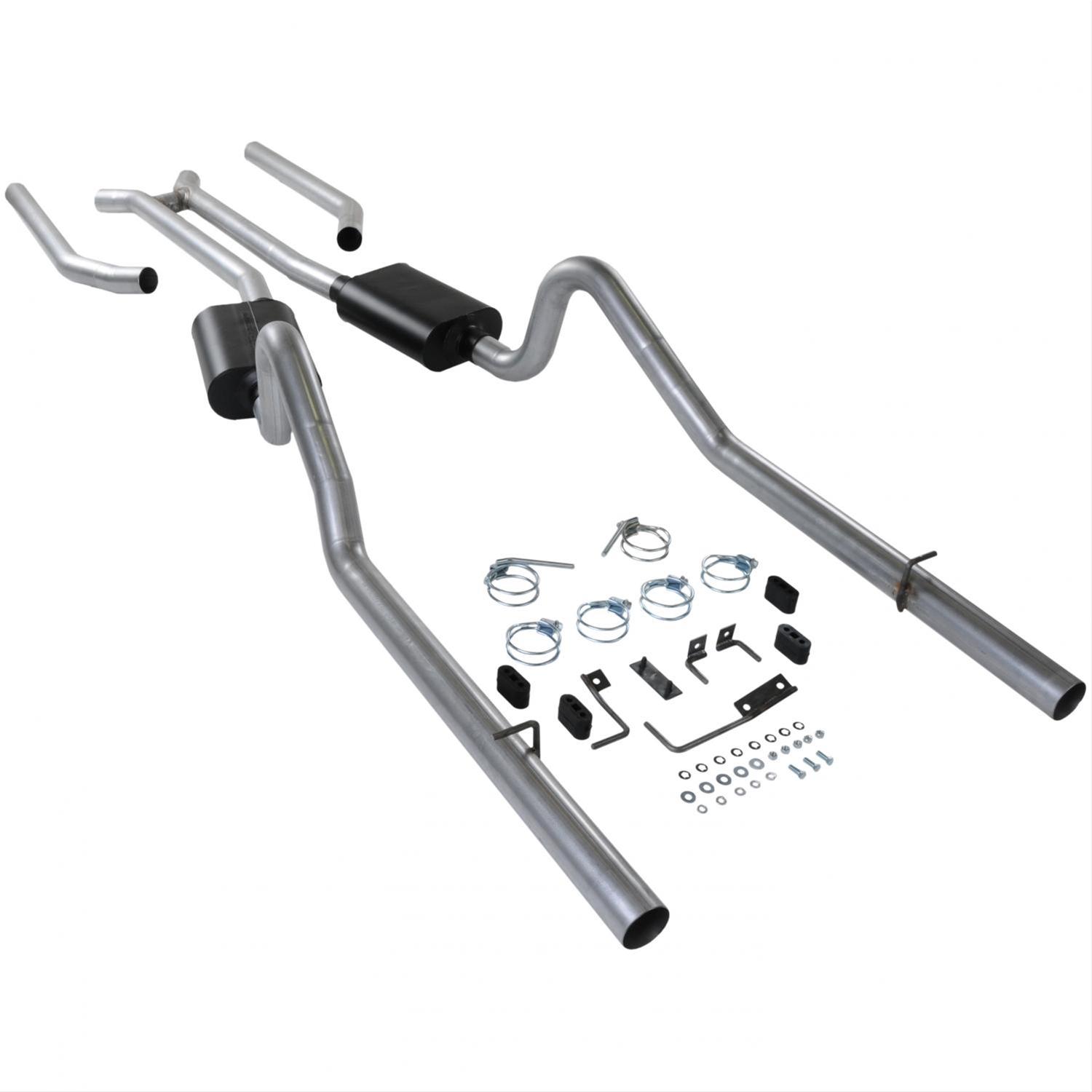Flowmaster American Thunder Exhaust Systems 17382 System, Thunder, Header-Back, Steel, Aluminized, H-Pipe, Dodge, Plymouth, B-Body, Kit