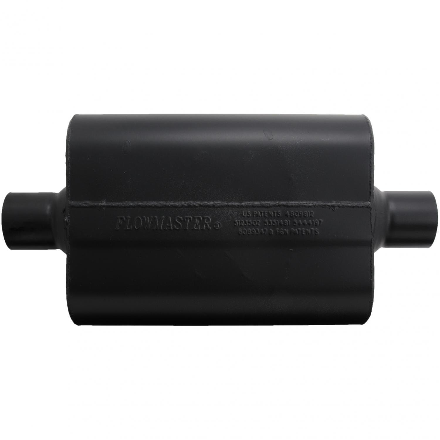 Flowmaster Super 44 Series Steel 2.5 Inch Muffler 942545 Muffler, Series, 2 1/2 in. Inlet/2 1/2 in. Outlet, Steel, Black, Each