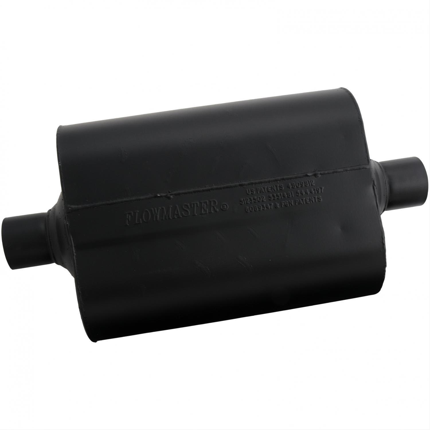 Flowmaster Super 40 Series Delta Flow Steel 2.25 Inch Muffler 952445 Muffler, Series, 2 1/4 in. Inlet/2 1/4 in. Outlet, Steel, Black, Each