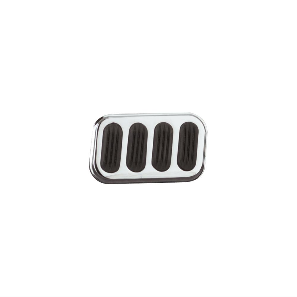 Lokar Pedal Pads SG-6008 Pad, Brake, Rectangle, Rubber/Steel, Chrome/Black, 2.000 in. Width, 3.000 in. Length, Each