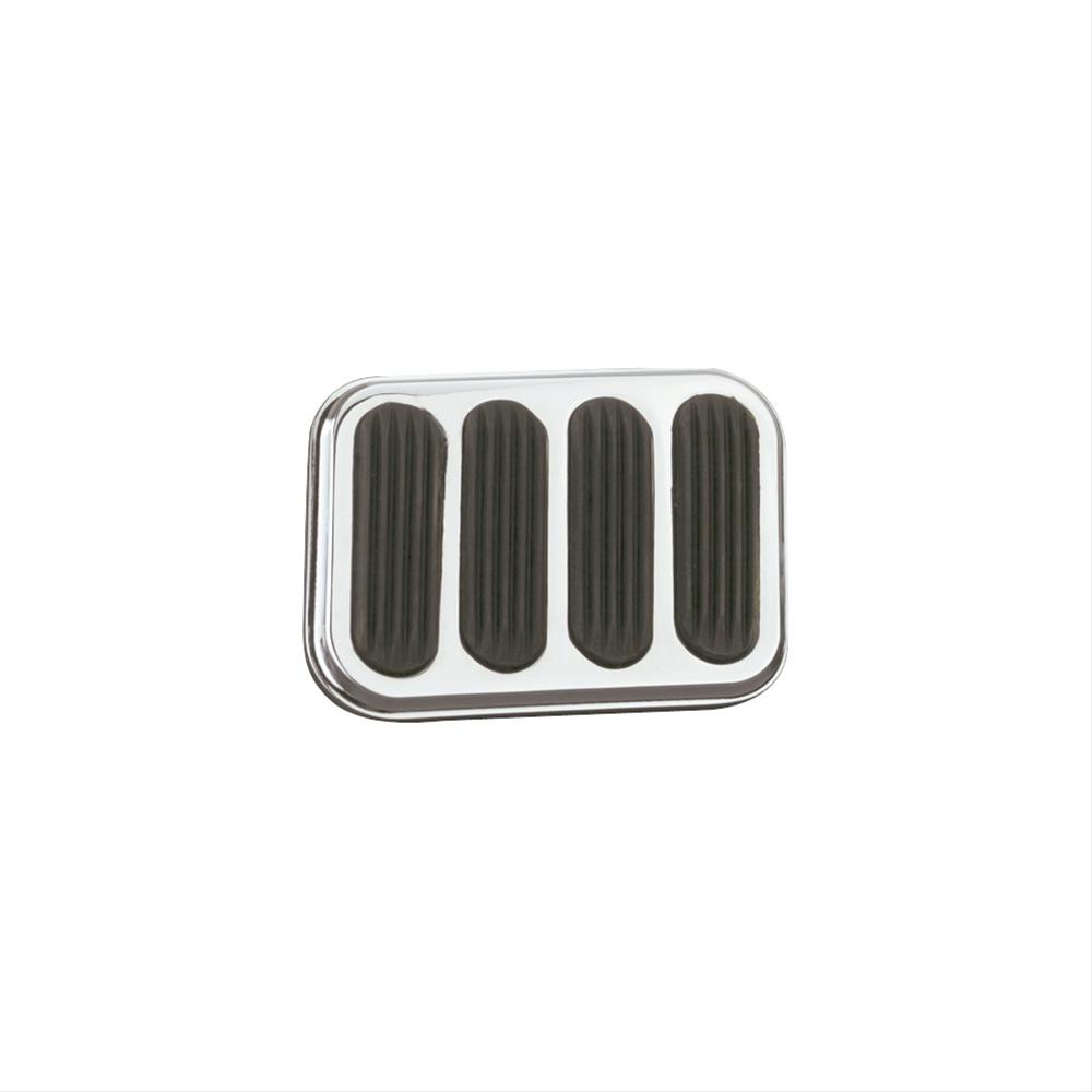 Lokar Pedal Pads SG-6017 Pad, Brake, Steel, Chrome/Black, Automatic Transmission, Universal, Each