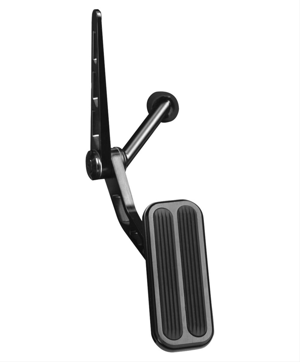 Lokar Midnight Series Billet Gas Pedals XBAG-6074 Throttle Pedal, Aluminum, Black Anodized, Firewall Mount, Rubber Insert, Chevy, Each