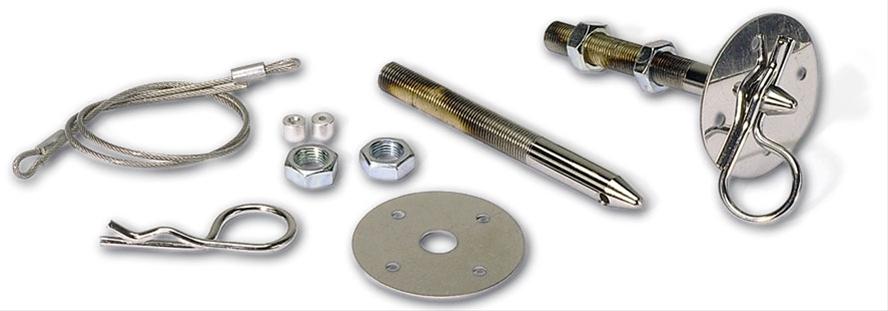 Moroso Chrome Hood Pin Set - 1/2in Diameter - 5in Pin - Steel - 2 Pack thumbnail 2