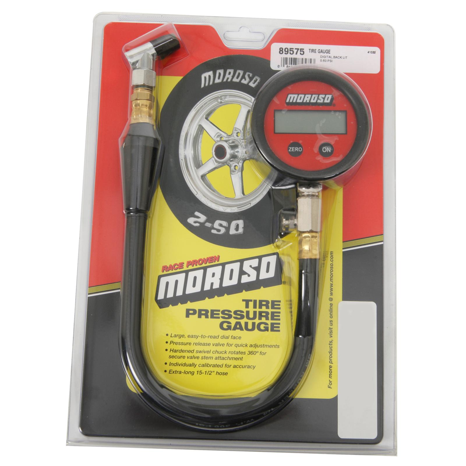 Moroso Tire Pressure Gauge 0-60psi - Digital Backlit
