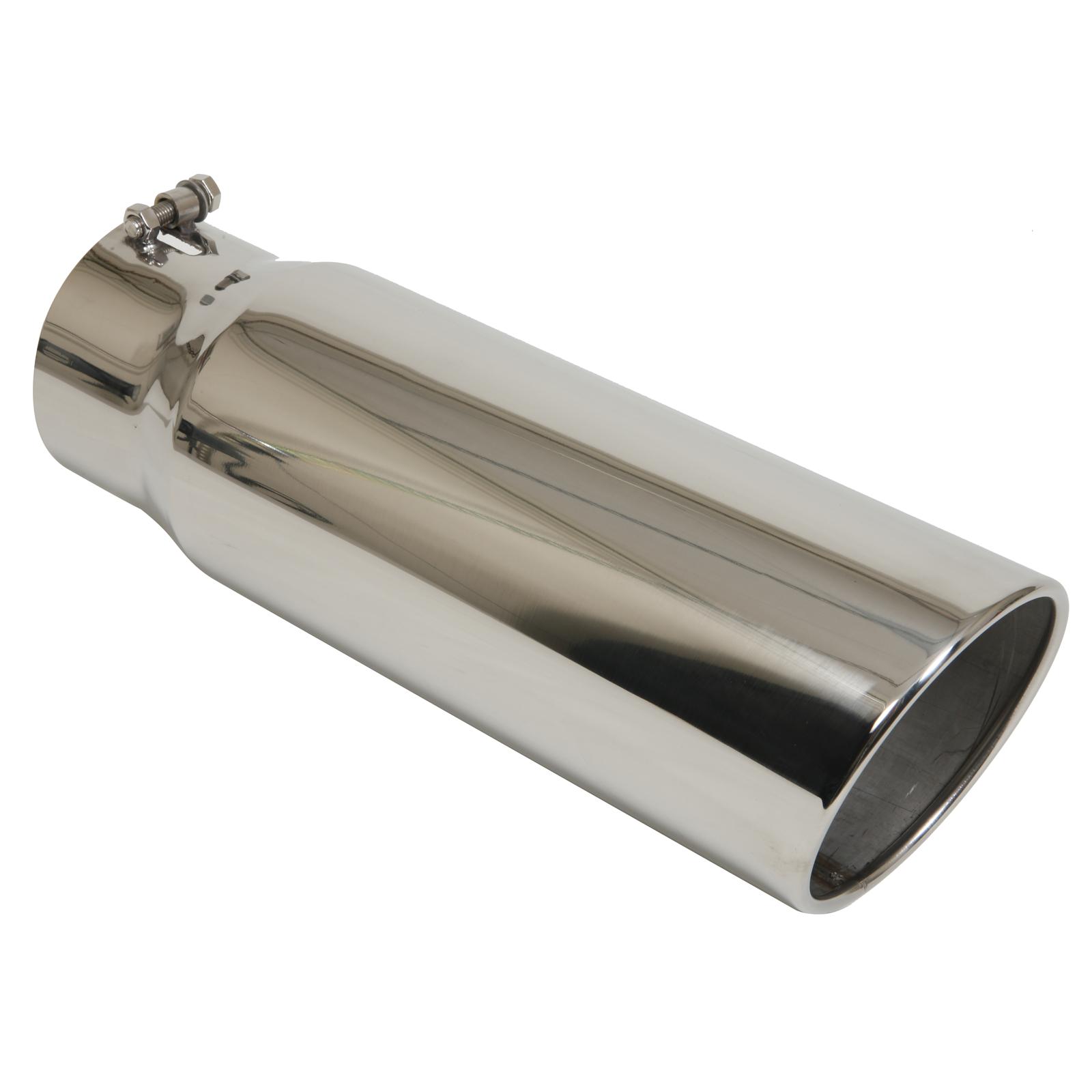 Pypes Monster Truck Tips Round, Polished 5 Inch Exhaust Tip EVT506-18 Tip, Stainless Steel, Polished, 5.000 in. Inside Diameter, Each