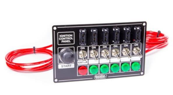 QuickCar Ignition Control Panels 50-864 Panel, Dash Mount, 6 Switches, Lighted, Aluminum, Black, Each thumbnail 2