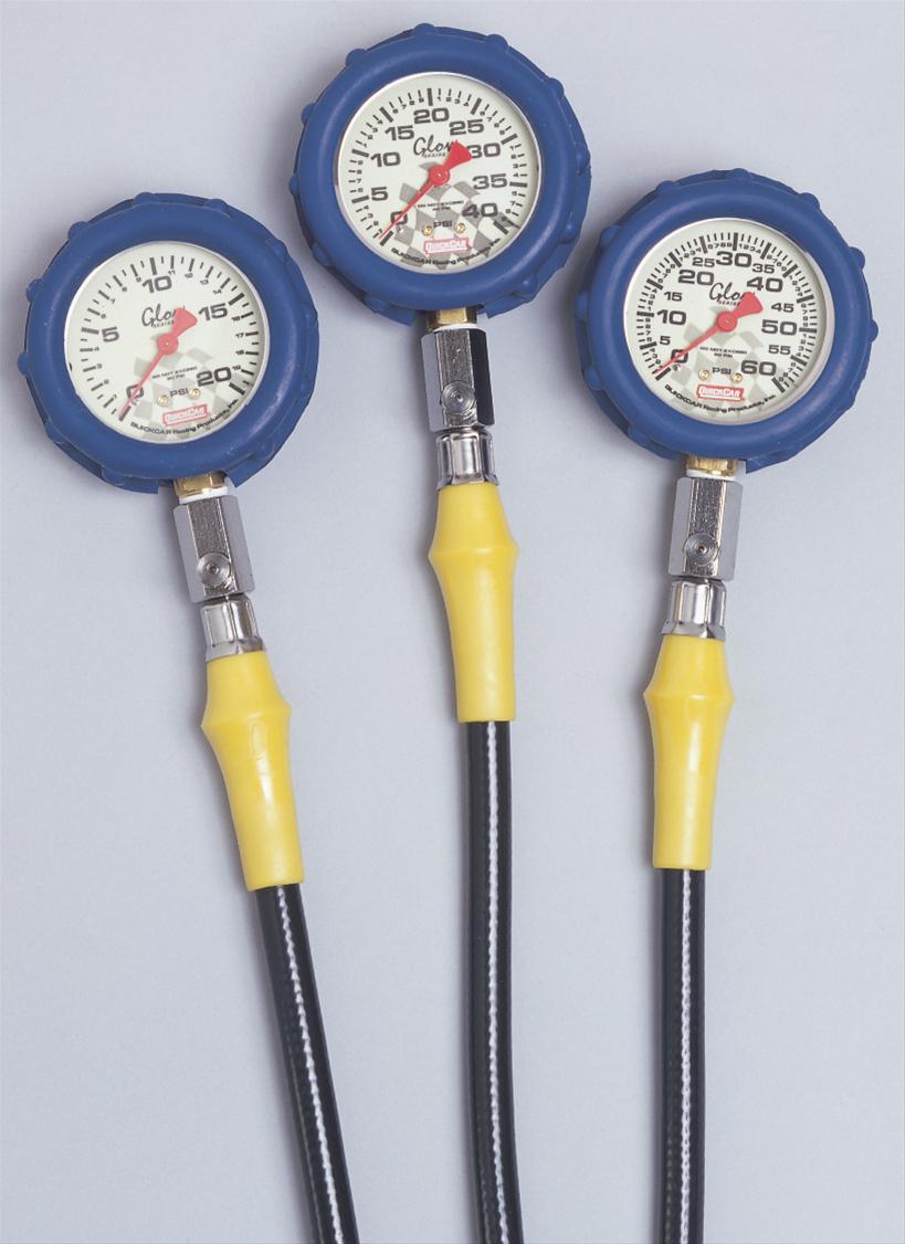QuickCar Glo Tire Pressure Gauges 56-062 Gauge, Glo, 0-60 psi., 2.5 in, Diameter, Analog, 14 in. Hose, Each thumbnail 2