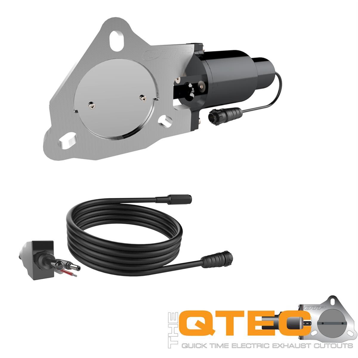 QTP 3/" Electric Exhaust Cutout 3-Bolt Flange With Stainless Y-Pipe QTEC30CP