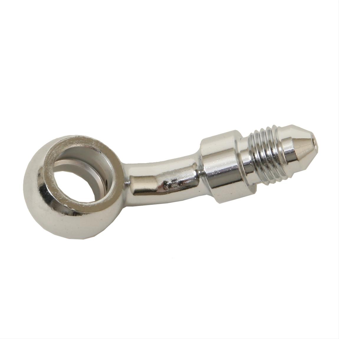Russell Brake Adapter Fittings R4050C Fitting, Brake, 35 Degree, 10mm Banjo, Male -3 AN, Steel, Chrome, Each thumbnail 2