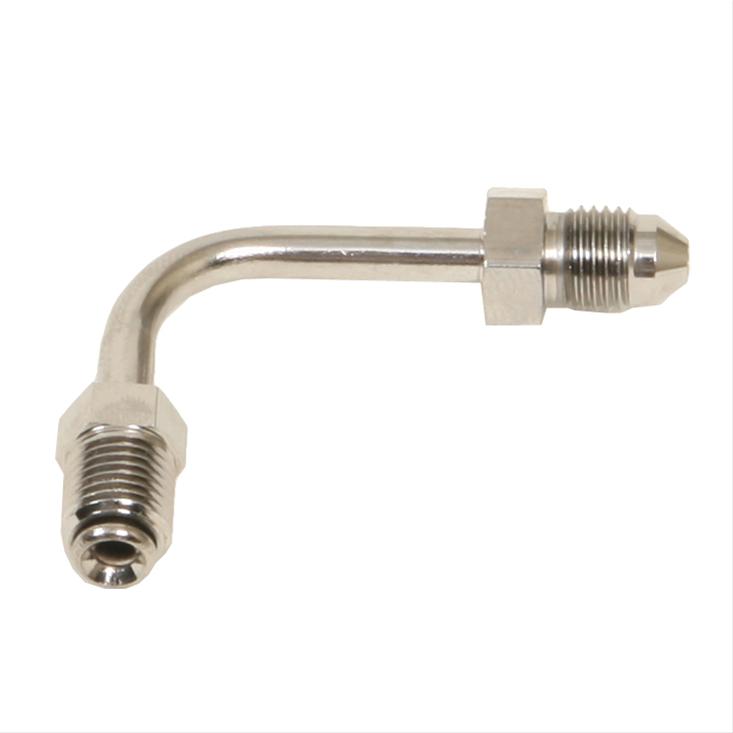 Russell Performance 3/8in-24 Inverted Flare to Male -3AN Steel Chrome 90 Degree Brake Line Fitting thumbnail 2