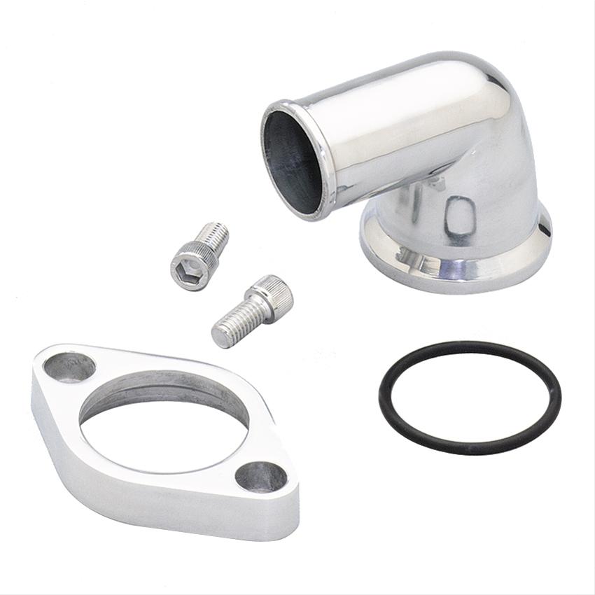 BBC SBC Chevy Polished Aluminum 90° degree Swivel Water Neck Thermostat Housing