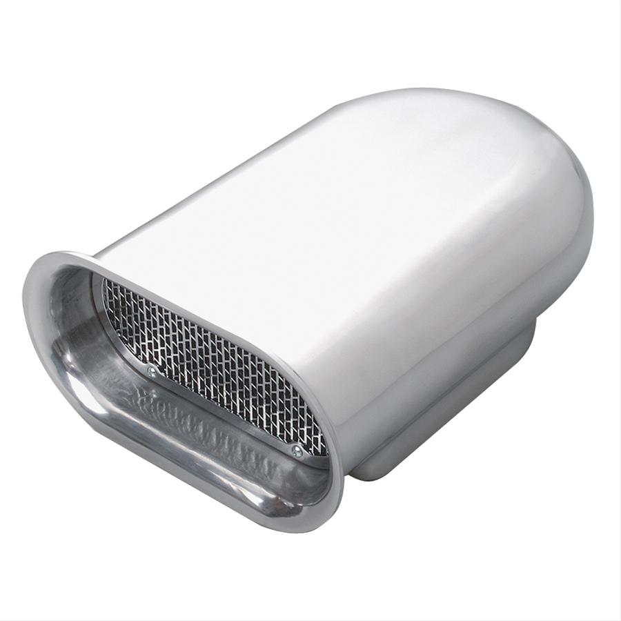Polished Aluminum Single Carburetor Hilborn Style Hood Scoop