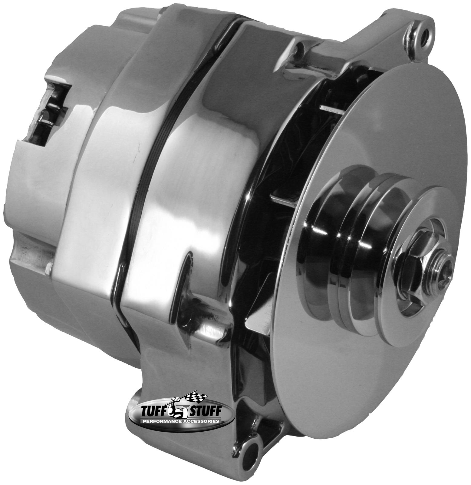 Tuff Stuff Performance High-Amp Output Alternators 7102NA Alternator, Chrome, 80 Amps, V-Belt, Buick, Chevy, Oldsmobile, Pontiac, Each thumbnail 2