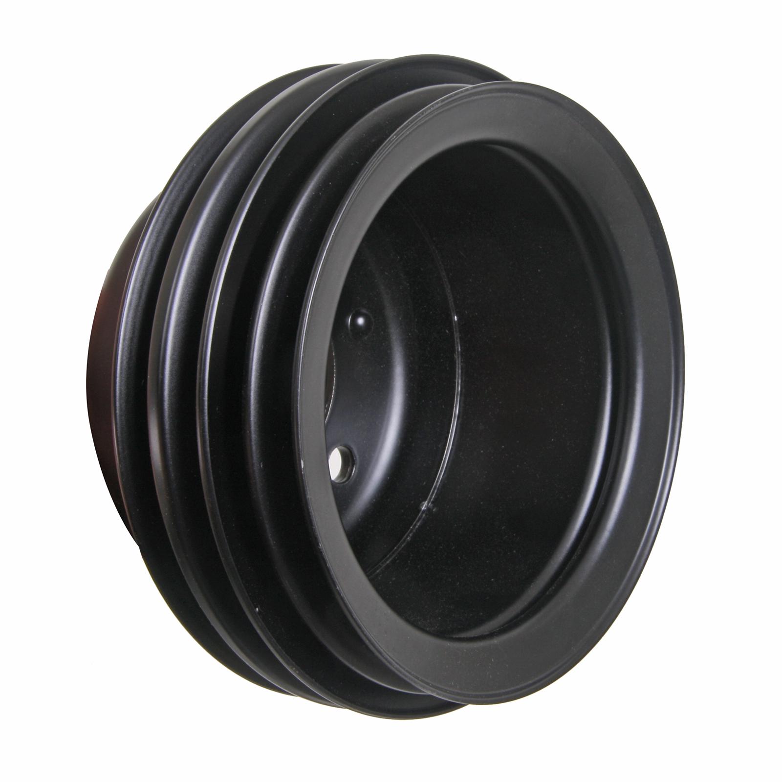 Trans-Dapt Performance Powdercoated Pulleys 8311 Crankshaft Pulley, V-belt, 3-groove, 6.750 in. O.D., Steel, Black Powdercoated, Ford, 289, Each