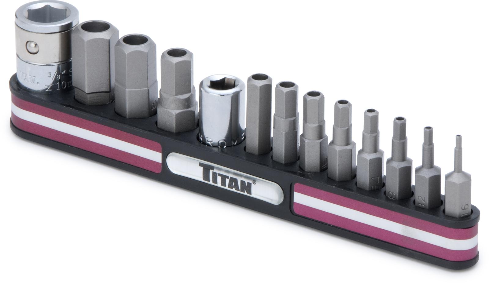 Titan Tools 16135 Titan 13-Piece SAE Tamper-Proof Hex Bit Set