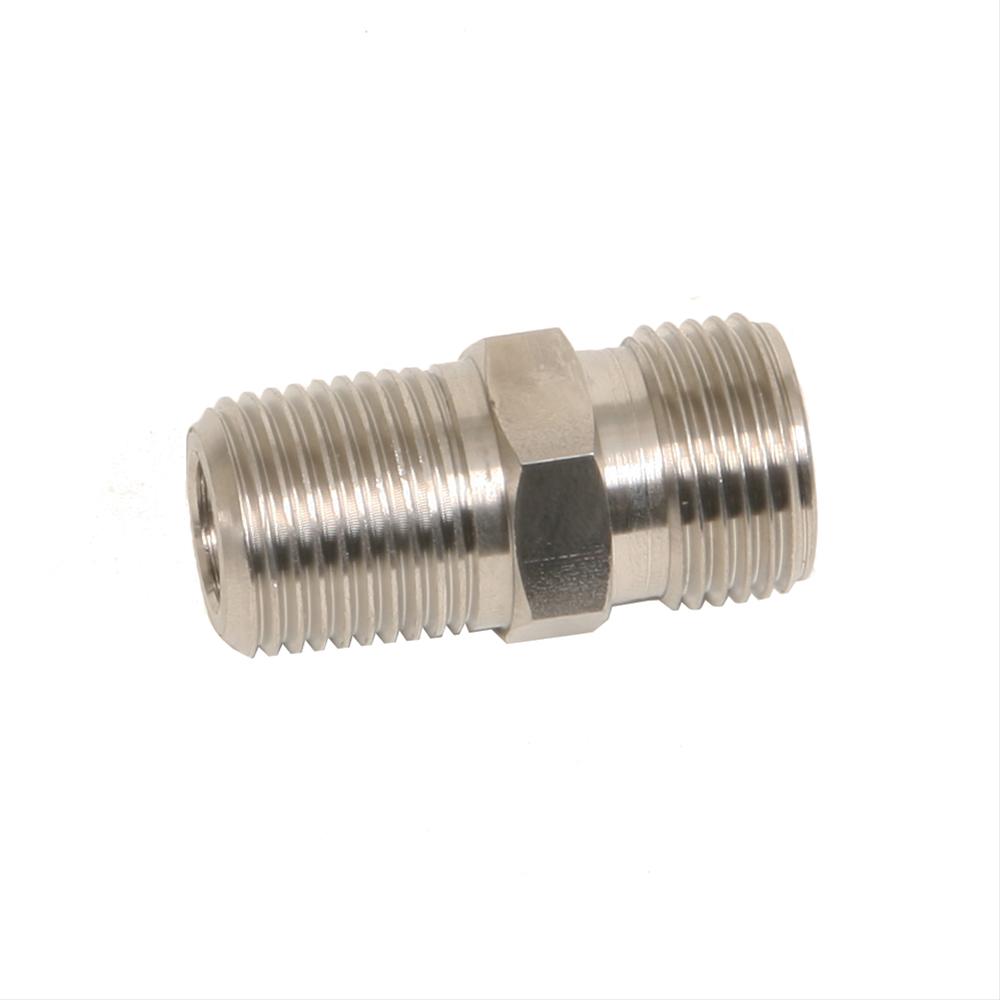 Vintage Air Manifold Heater Hose Fittings 36033-MPA Fitting, Straight, Male -10 AN O-Ring, Male 1/2 in. NPT, Stainless Steel, Natural, Each thumbnail 2
