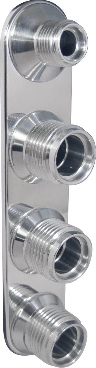 Vintage Air Streamline Bulkhead Plates 386600-MBA Firewall Bulkhead, Streamline, 4-Port, Inline, #6, #10, Aluminum, Polished, Each thumbnail 2
