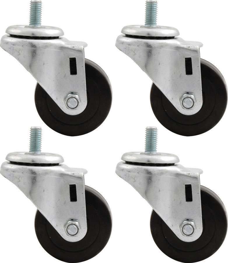 Allstar Performance Heavy-Duty Cradle Wheel Kits ALL10164 Engine Wheels, Rubber, 3 in. Diameter, Set of 4