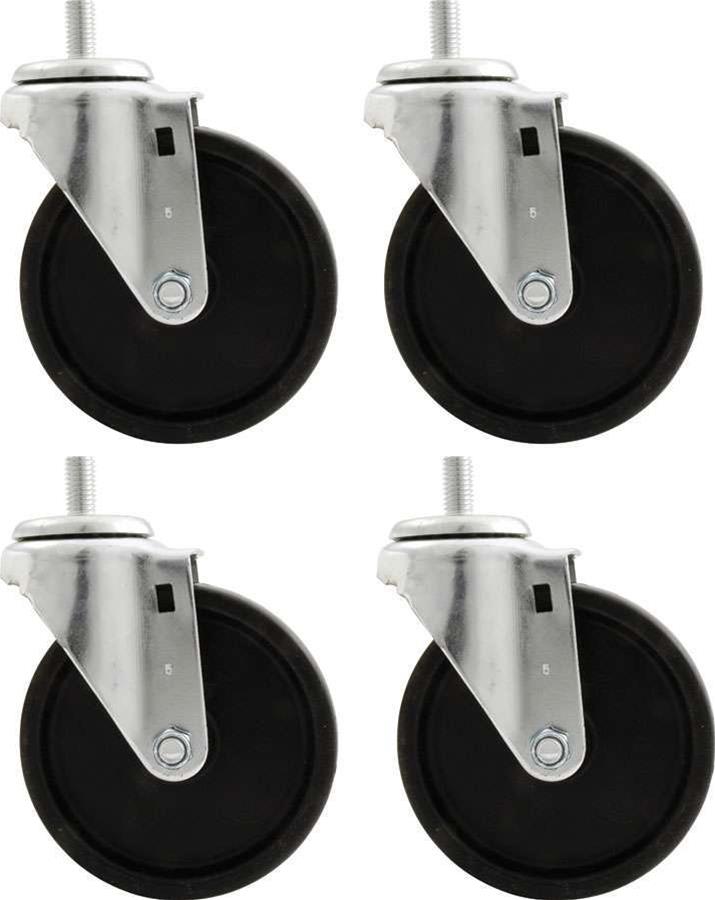 Allstar Performance Heavy-Duty Cradle Wheel Kits ALL10166 Engine Wheels, Rubber, 5 in. Diameter, Set of 4