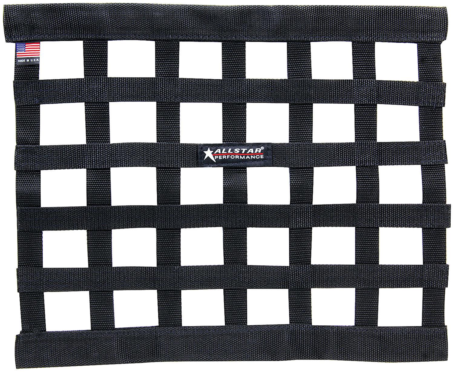Allstar Performance Low-Profile Window Nets ALL10249 and Guards, Low Profile, Net, Rectangle, Border Style, Ribbon, Polypropylene, Black, 18 in. Wide, 14 in. Height, Each