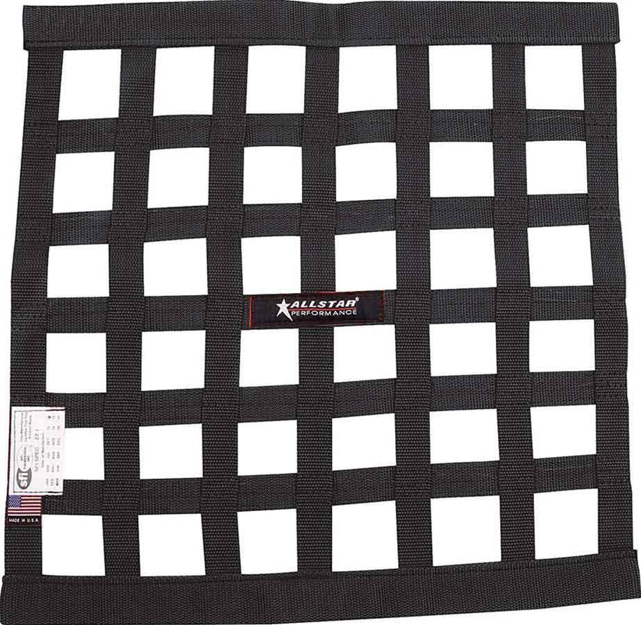 Allstar Performance Ribbon-Style Window Nets ALL10280 Net, Black, Polypropylene, Ribbon, Square, 18 in. x 18 in. x 18 in., Each