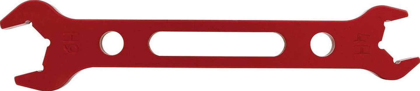 Allstar Performance AN Wrenches ALL11124 Wrench, Double-Ended, -4 AN, -6 AN, Aluminum, Red Anodized, Each