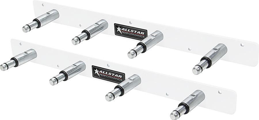 Allstar Performance Shock Racks ALL12212 Garage and Trailer Organizers, Racks, Aluminum, Natural, Four Shocks Capacity, Each
