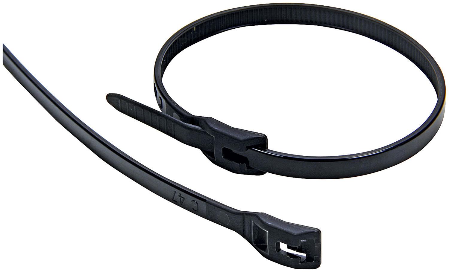 Allstar Performance Nylon Tie Wraps ALL14395 Zip Ties, Wire Ties, Nylon, Black, 8.000 in. Length, Set of 100
