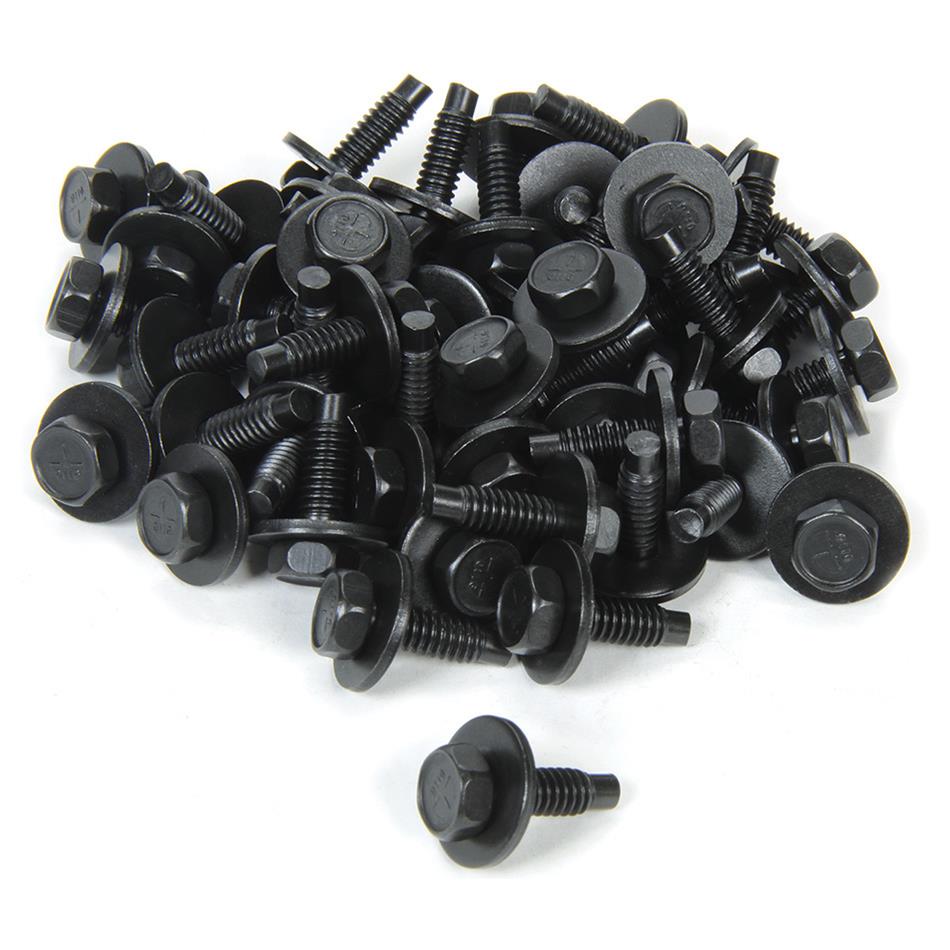 Allstar Performance Body Bolts ALL16550-50 Bolt, Steel, Black Oxide, 1/4 in.-20 Thread, 3/4 Length, Set of 50