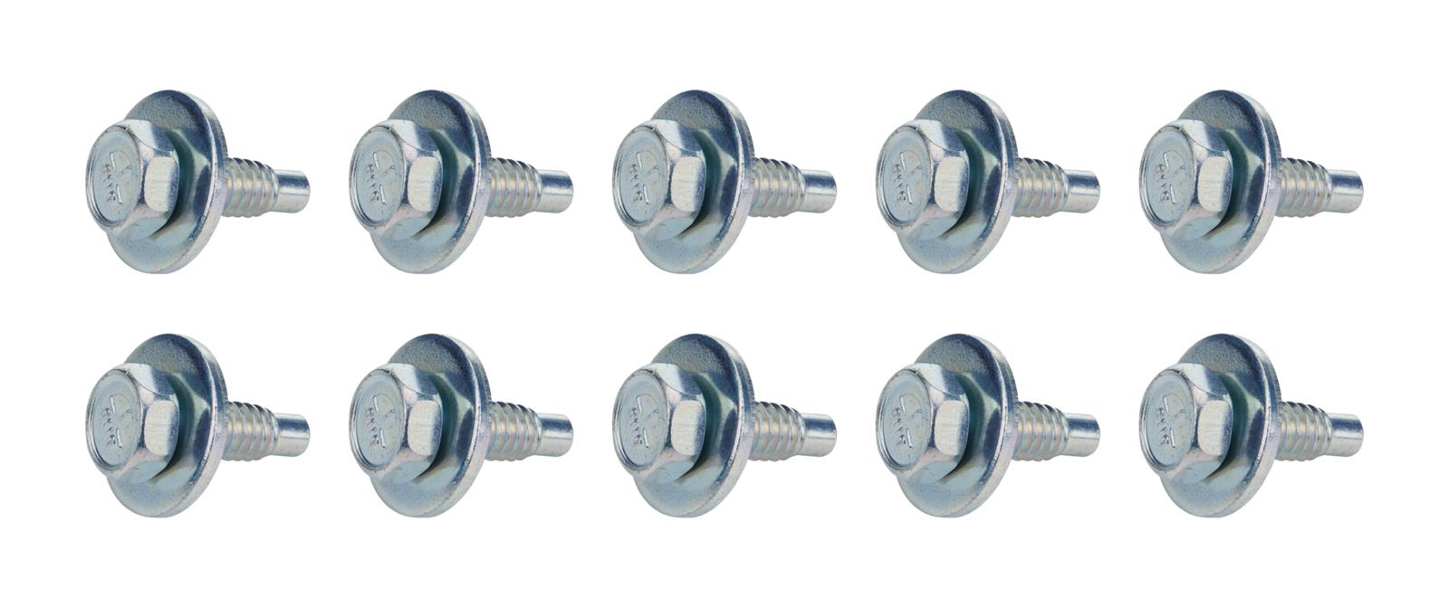 Allstar Performance Body Bolts ALL16552 Fasteners, Bolts, Hex Head, 1/4 in.-20 Thread Size, 0.750 in. Length, Steel, Silver, Set of 10