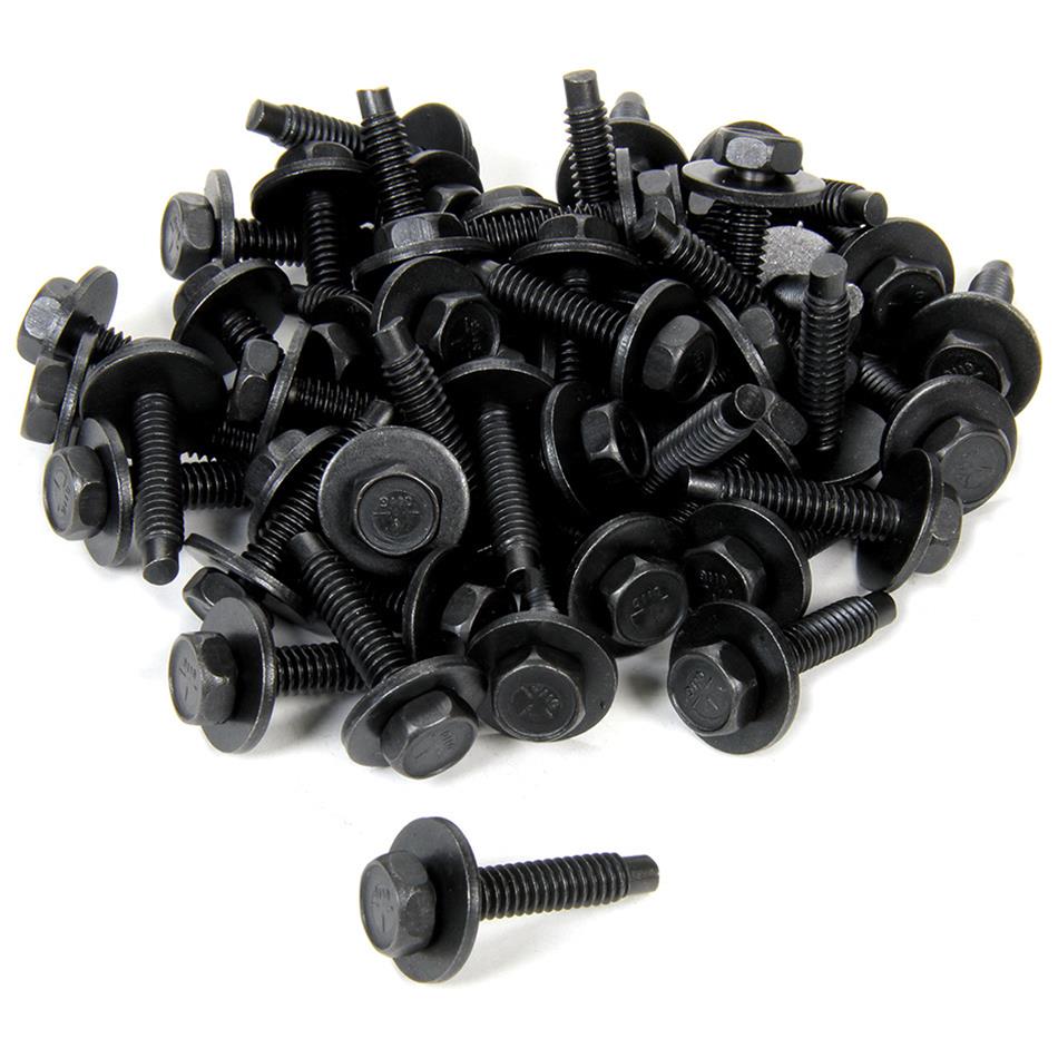 Allstar Performance Body Bolts ALL16553-50 Bolt, Steel, Black Oxide, 1/4 in.-20 Thread, 1 1/8 Length, Set of 50