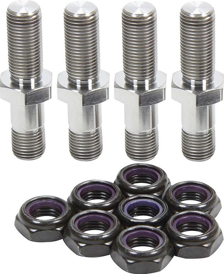 Allstar Performance Fastener Hardware Assortments ALL17026 kit includes (2) 1/2 in-20 titanium studs and (8) 1/2 in-20 black half nuts.
