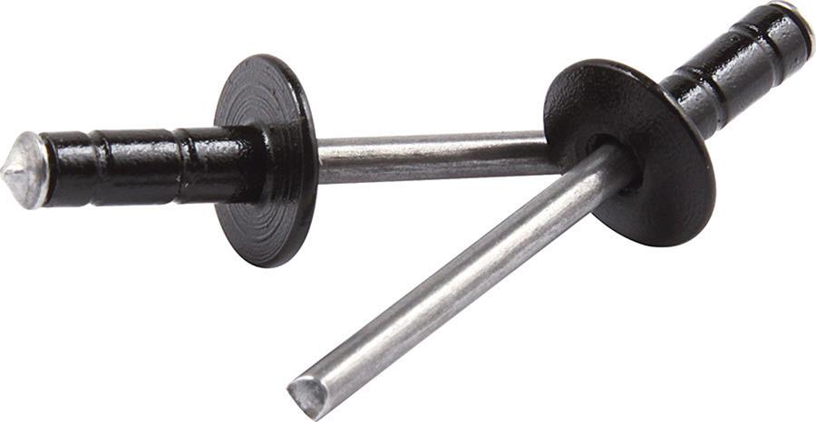 Allstar Performance Multi-Grip Rivets ALL18087 Rivets, Blind Rivets, Multi-Grip, 3/16 in. Rivet, 1/2 in. Head, Aluminum/Steel, Black, Set of 250