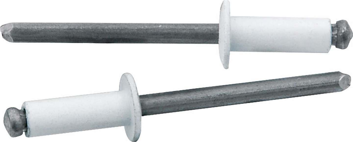 Allstar Performance Small Head Rivets ALL18114 Rivets, Blind Rivets, 3/16 in. Rivet, 3/8 in. Head, Aluminum/Steel, White, Set of 250