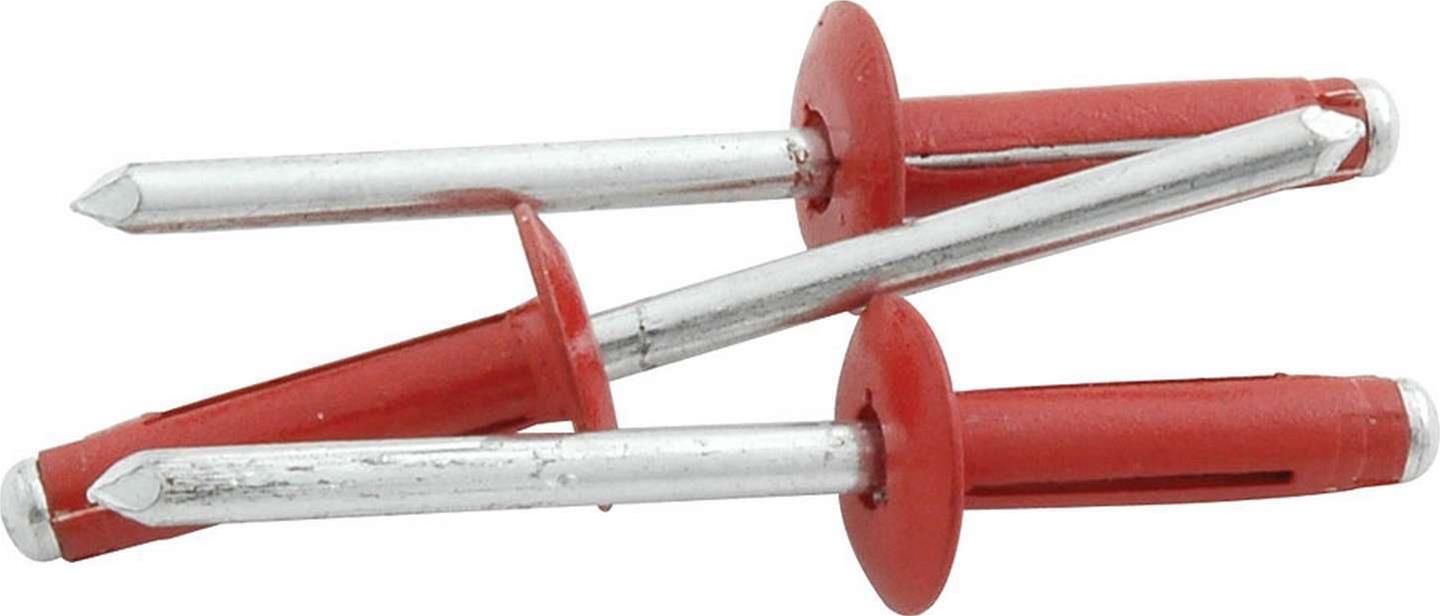 Allstar Performance Tri-Fold Rivets ALL18189 Rivets, Blind Rivets, 3/16 in. Rivet, 1/2 in. Head, Aluminum, Red, Set of 250