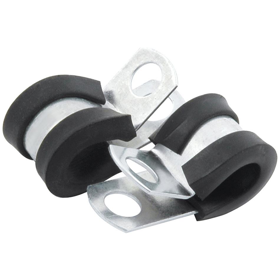 Allstar Performance Aluminum Line Clamps ALL18300-50 Hose Mounting Clamps, Cushioned, Aluminum, Natural, One 3/16 in. Diameter Hole, Set of 50