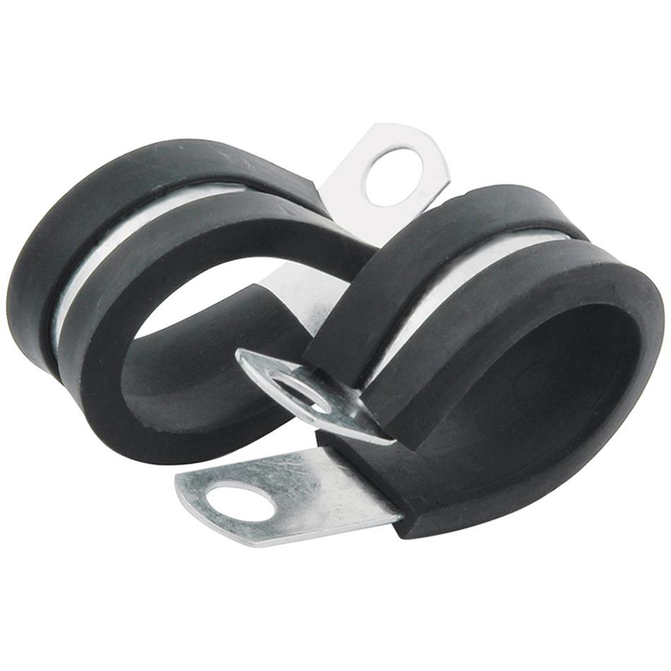 Allstar Performance Aluminum Line Clamps ALL18306-50 Hose Mounting Clamps, Cushioned, Aluminum, Natural, One 7/8 in. Diameter Hole, Set of 50