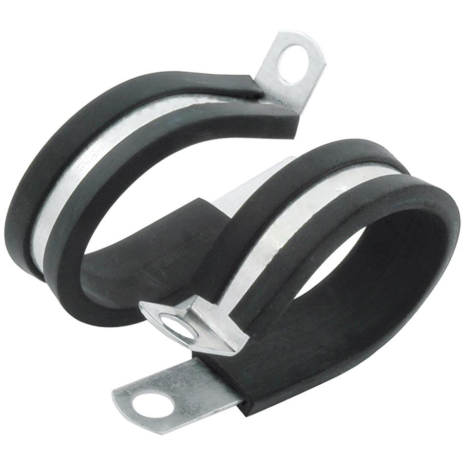 Allstar Performance Aluminum Line Clamps ALL18307-50 Hose Mounting Clamps, Cushioned, Aluminum, Natural, One 1 in. Diameter Hole, Set of 50