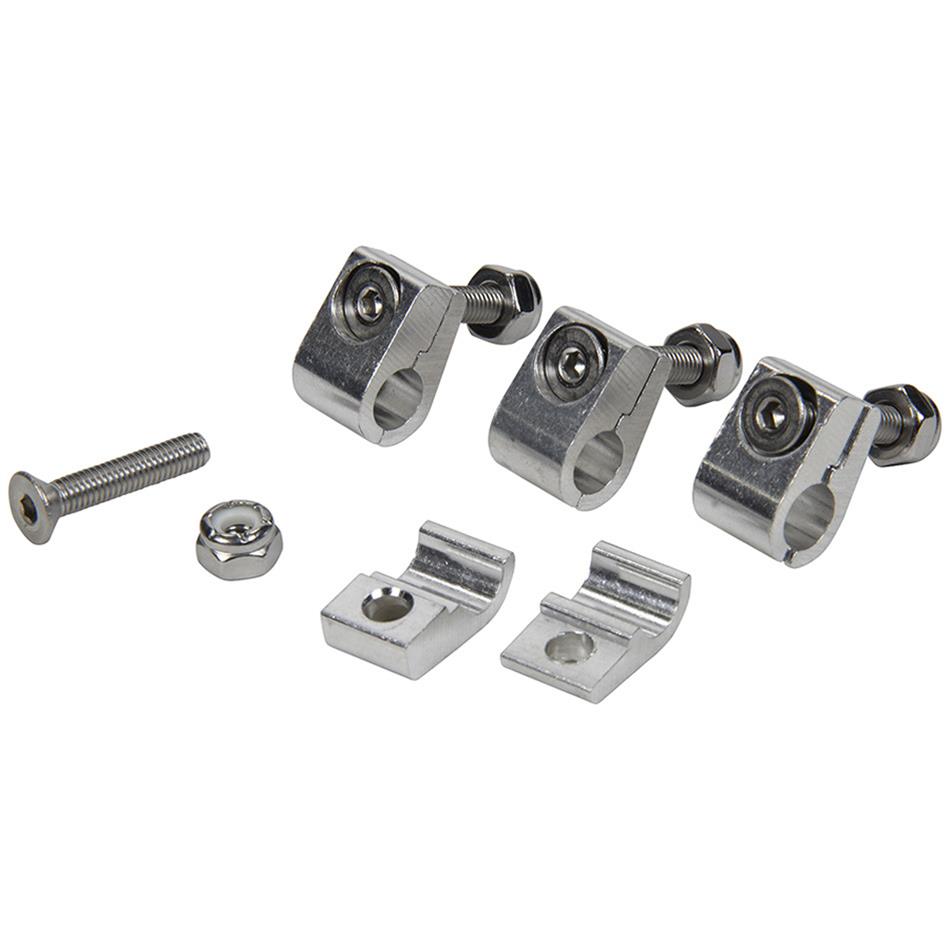 Allstar Performance Universal Line Clamps ALL18322 Hose Mounting Clamps, Aluminum, Natural, 5/16 in. Diameter Hole, Set of 4