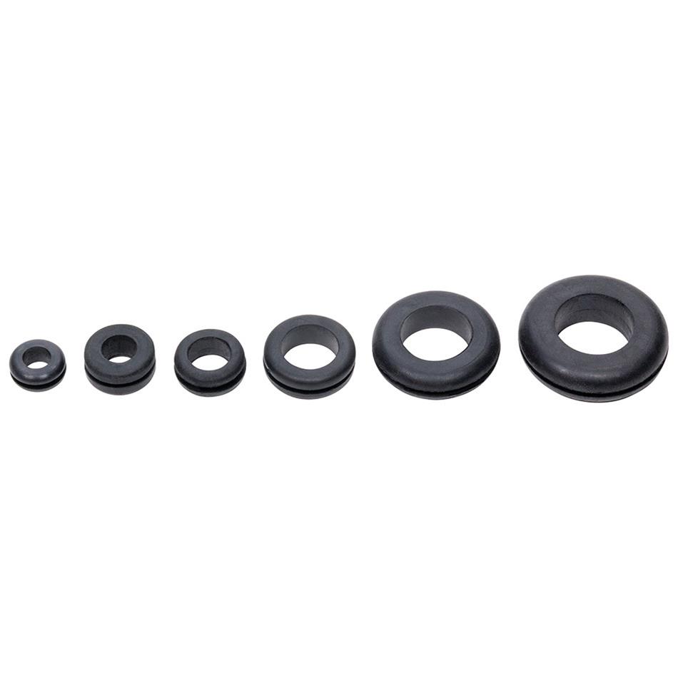 Allstar Performance Grommets ALL18360 Grommet Assortment, Rubber, Black, Set