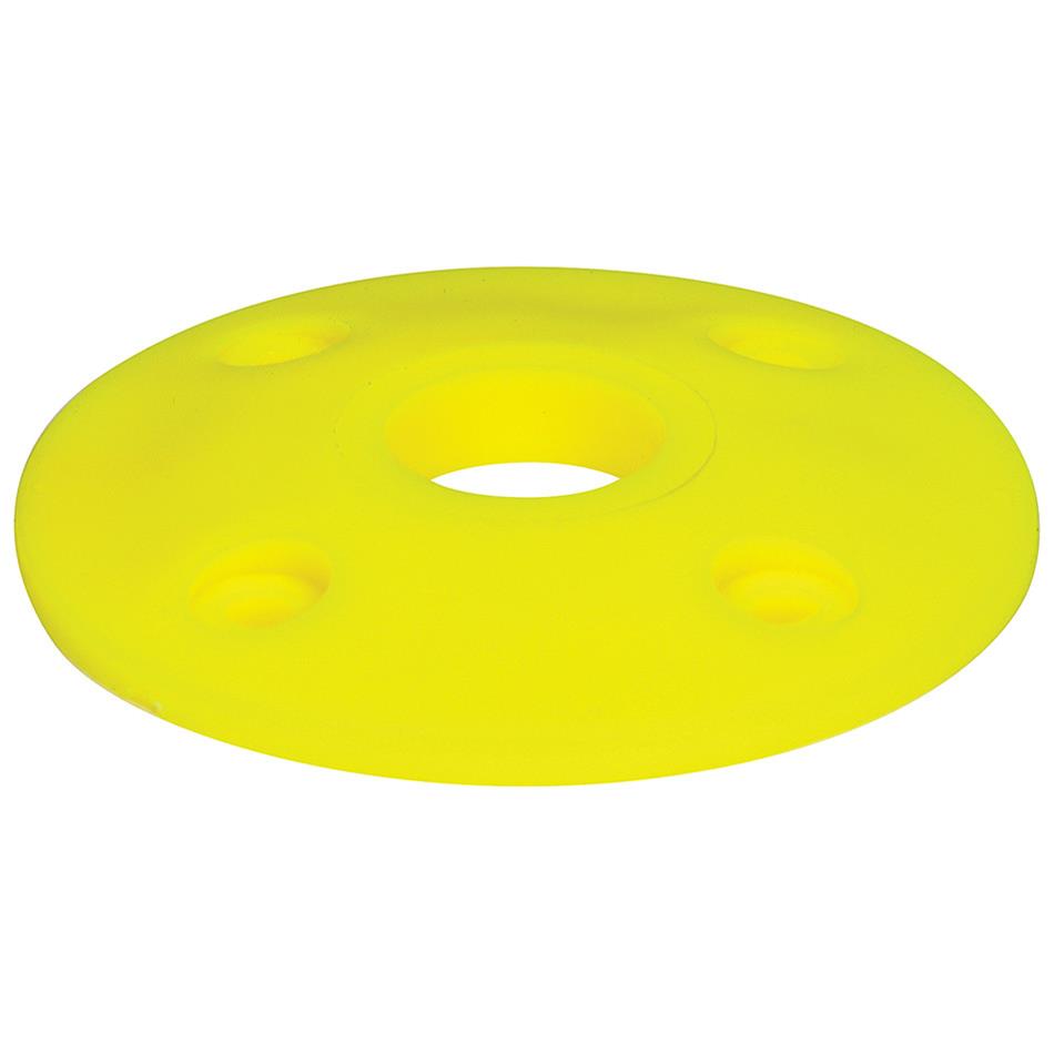 Allstar Performance Replacement Hood Pin Scuff Plates ALL18438 Components, Plates, 0.50 in. Diameter, Fluorescent Yellow Plastic Have Recessed Mounting Holes, Set of 4