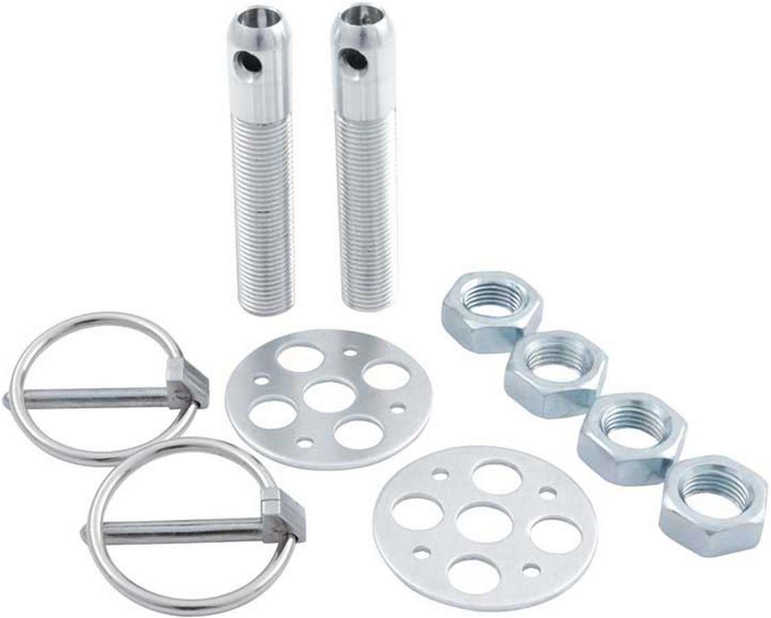 Allstar Performance Hood Pin Kits ALL18476 Pins, Torsion Pin-Style, 2.750 in. Long, 1/2 in. Diameter, Aluminum, Silver Anodized, Kit