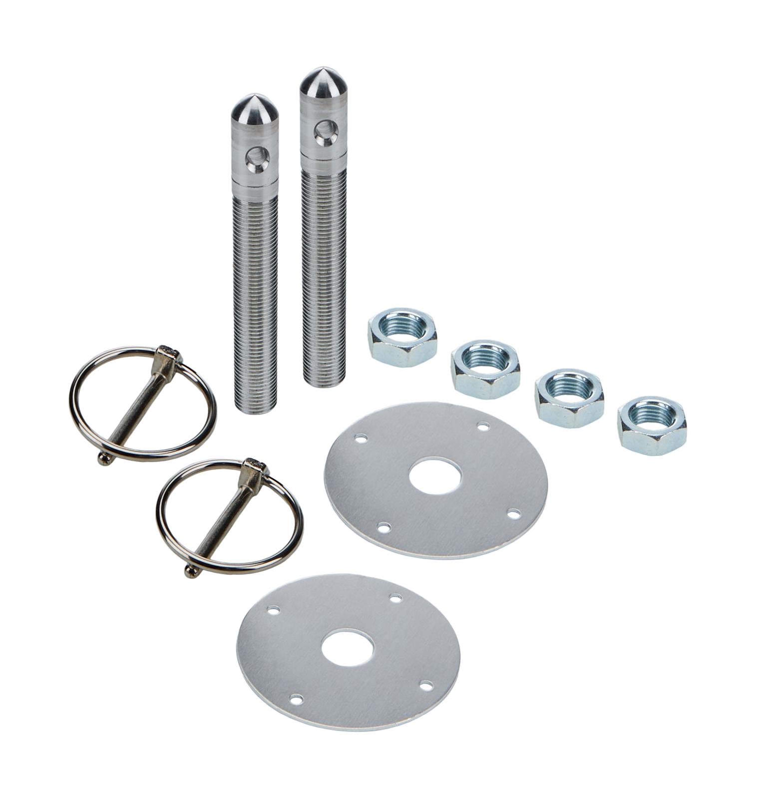 Allstar Performance Hood Pins ALL18496 Aluminum Pin Kit 1/2" with 3/16 Clips Silver